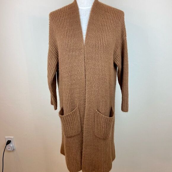 Lumière Cozy Knit Brown Pocket Cardigan - Picture 1 of 6